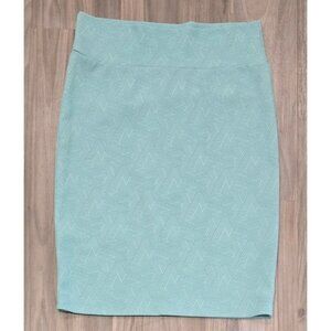 LuLaRoe Light Blue Patterned Skirt Size Large